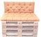 Ambientehome Palettenkissen mit Rückenlehne, beige, Sitzpolster 120 x 80, Rückenkissen 120 x 60 cm, Indoor & Outdoor