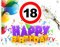 SHIRT-TO-GO 18. Geburtstag Geburtstagsbanner Geburtstags Plane Banner PVC 1,30m x 1,00m zum 18. Geburtstag