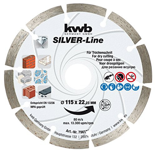 kwb roue de diamant KRAFTIXX 796 170 (diamètre de 115 mm pour le granit, le béton, la brique et la maçonnerie)