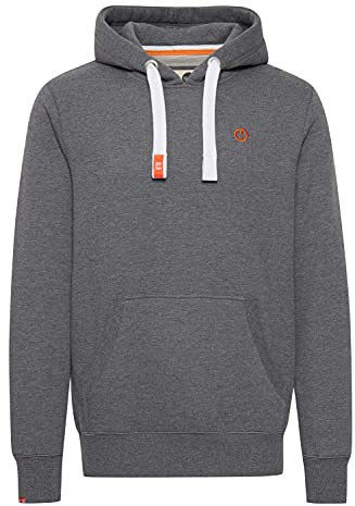 SOLID SDBennHood Herren Kapuzenpullover Hoodie Pullover mit Kapuze Kordelzug Kängurutasche Rippbündchen Label-Details Baumwollmischung Regular fit, Größe:M, Farbe:Grey Melange (8236)