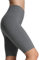 4How Kurze Sporthose Laufhose Damen Sportshorts 1/2 Stretch kurz Leggings Grau Radlerhose Fitness Joggings Biker Radler Running Fahrrad Shorts, S