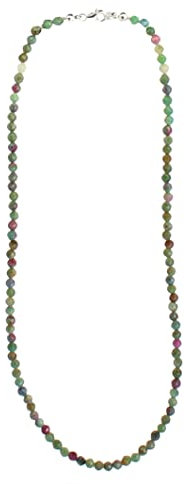 Budawi® Rubin-Zoisit Kette Halskette Collier facettiert 925 Silber Verschluss