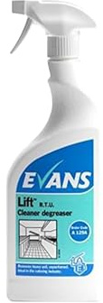 6 x Evans Vanodine Lift Unperfumed Heavy Duty Cleaner & Degreaser 750ml