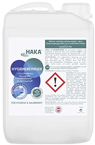 HAKA Hygienereiniger Badreiniger, umweltfreundliche Frische für Bad & Küche, 3 l Kanister