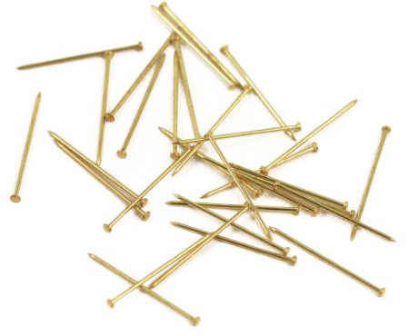 Rayher 2105600 Stecknadeln, 18 mm, messing, Dose 50 g (ca. 950 Stück), Gold