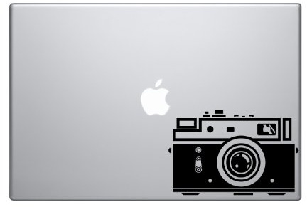 Photography #3 - Vintage Film Flash Camera Silhouette - 5 Black Vinyl Decal Sticker Car Macbook Laptop