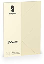 Rössler Papier - - Coloretti-5er Pack Briefumschläge B6, creme - Liefermenge: 1 Stück