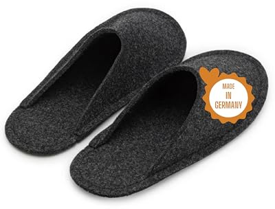 Pantoffelmann Gästepantoffeln aus Wollfilz, Grau & Lind, Gr. 36-47
