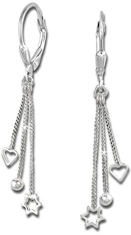 SilberDream Ohrringe für Damen 925 Silber Ohrhänger 3er Kettchen SDO5733 Silber Ohrhänger