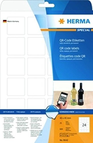 HERMA BBM-Edition QR-Code Etiketten A4 40x40 mm quadratisch, weiß, matt, blickdicht