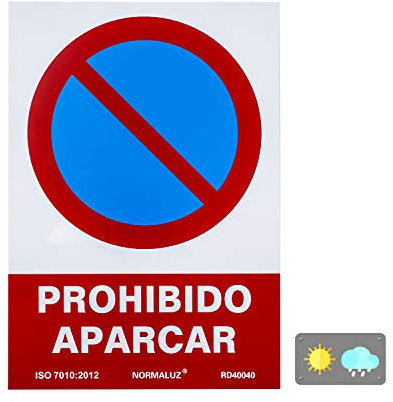 Normaluz RD40040 - Señal Prohibido Aparcar PVC Glasspack 0,7 mm 21x30 cm