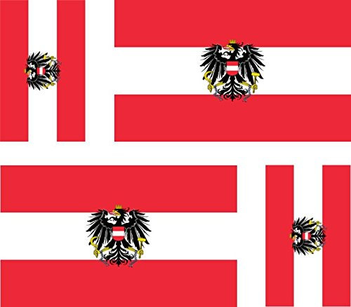 Akachafactory 4 x Aufkleber für Auto Motorrad Koffer PC tragbar Flagge Österreich Adler A