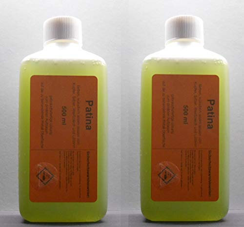 1000 ml Tiffany Patina zum schwarz beizen (künstlich altern) von Kupfer, Silber, Weißblech, Lötzinn geeignet