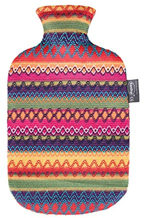 Fashy Hot Water Bottle with Cover Peru-Design Pink/ Brown 2 L