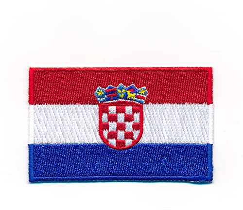 80 x 50 mm Kroatien Flagge Zagreb Aufnäher Aufbügler Patch 0917 X