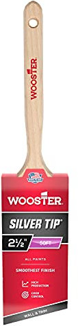 Wooster Brush 5221-2-1/2 Tip Angle Sash Paintbrush, 2-1/2-Inch, Sable, White,Silver, 2-1/2 Inch