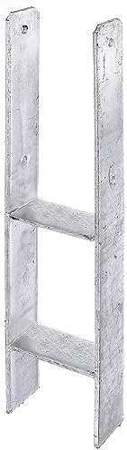 Alberts 213916 H-Pfostenträger | feuerverzinkt | lichte Breite 116 mm | Gesamthöhe 800 mm | Materialstärke 6 mm