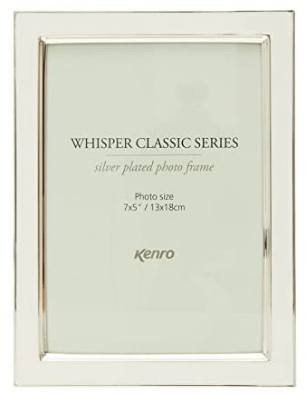 Kenro Whisper Classic White 6x4 Inch / 10x15cm Photo Frame with Silver Plated Edging - WSC1015W