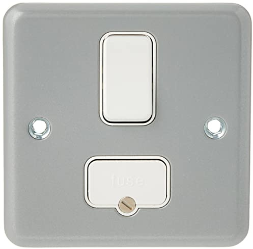 MK Metalclad Plus K0942 ALM 13 amp Double-Pole Switched Connection Unit, Grey