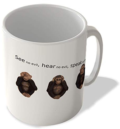 McMug - Hear No, See No, Speak No Evil - Monkey Mug, Ceramic, 11fl.oz.