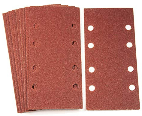120 Grit (Medium) Sanding Sheet 1/3 Sander 93mm x 190mm Hook and Loop 10 Pack