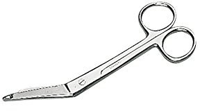1x Verbandschere, Schere, nach Lister, Pflasterschere, kniegebogen, 14 cm