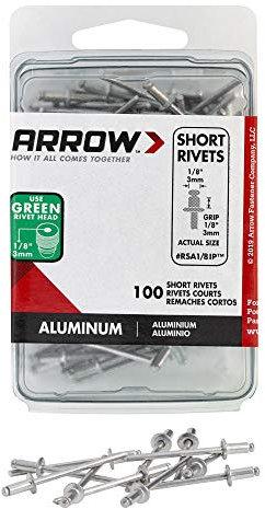 Arrow ARSA1/8IP Rivets, argent, 1/8 (3 mm)