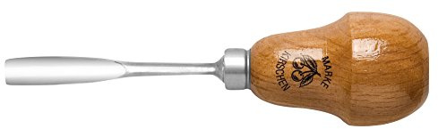 KIRSCHEN Werkzeuge 5629006 | Kerbschnitzbeitel mit Birnenheft Stich 8, gekröpft & mittlerer Höhlung - 6mm