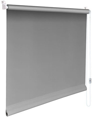 Sonnenschutz-HH - Mini-Rollo Minirollo Klemmfix Klemmrollo Kettenzugrollo Breite x Höhe STOFFMAß 147x90 cm - 147 x 90 cm – GRAU Verdunkelungsrollo Verdunkelungs-Rollo Fensterrollo Easy&Fix montiert Seitenzugrollo inkl. Klemmträger/Klemmhalter