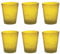 Livellara Bicchieri Acqua Vetro Soffiato, Set da 6, Bicchieri in Vetro Colorati, Moderni, Particolari, Capacità 450 ml, Resistenti al Calore, per Acqua, Cocktail, Succhi di frutta. Colore: Giallo