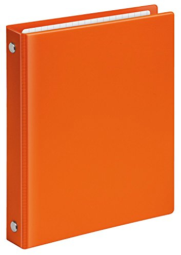 Veloflex 1164330 Taschenringbuch VELOCOLOR, Taschenbuch, DIN A6, 4-Ring-Mechanik, mit 50-Blatt kariert, orange