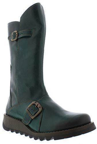 Fly London Women's Mes 2 Buckle Boots, Petrol, 3 UK