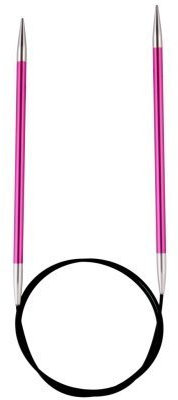 KNIT PRO 120 cm x 5.00 mm Aluminium Zing Fixed Circular Knitting Pins, Pink by KnitPro