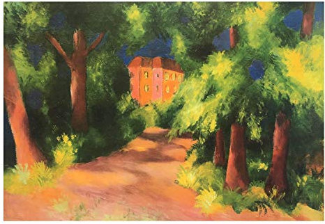 Germanposters August Macke Rotes Haus im Park Poster Kunstdruck Bild 70x50cm