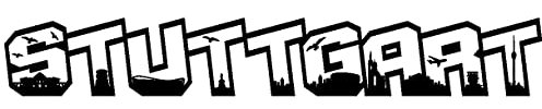 Samunshi® Wandtattoo Stuttgart Schriftzug Skyline 120 x 17,5cm schwarz