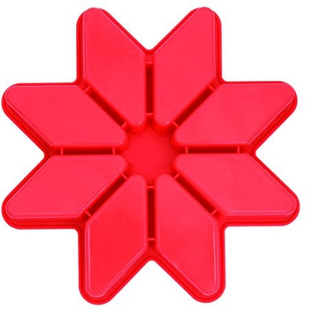 Pavonidea FRT158RSAS Tortiera Stella 8 Porzioni in Silicone, Dimensioni da 260x33mm, Rosso