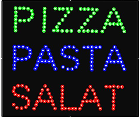 Panneau lumineux LED « Ouvert » « Dönner Kebab », « Bar » et beaucoup d'autres panneaux publicitaires lumineux Salade à pizza