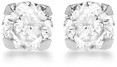 CARISSIMA Damen Rund Zirkonia Ohrstecker 9k(375) Weißgold 7mm