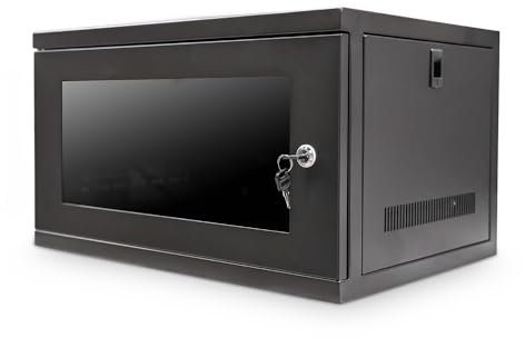 Dynamode 6U Data Cabinet, 19 Networking Wall Mounted, IT Data Network Equipment with Management & Lock. Pre Built, Heavy duty 19 inch Wall cabinet