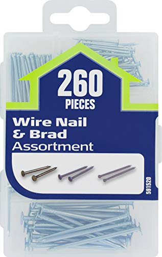 Hillman 591520 Wire and Brad Nails Kit, White, S