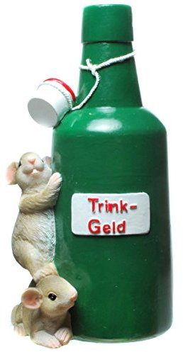Spardose Flasche mit Mäuse Trinkgeld