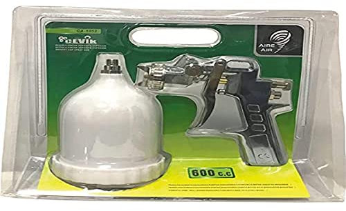 Cevik CA-1852 - Accesorio De Neumatica Pistola de pintar semi-profesional 600 cc. depósito superior de aluminio. Abanico 110-220 mm.