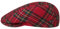 Lipodo Tartan Schottenkaro Flatcap Damen/Herren/Kinder - Schiebermütze Made in Italy - Schirmmütze Herbst/Winter - Wintermütze gefüttert - Flat Cap mit Karomuster rot 55 cm