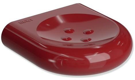 HEWI Seifenablage Serie 477, Kleiner Seifenhalter in rot, Seifenschale mit Noppen, 98 mm - 477.02.100 33