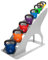 Kettlebell, Kugelhantel, Kugelgewicht, Hantel, Set 8-tlg: 4-24 kg inkl. Ablage