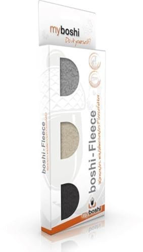 myboshi-Fleece Band 3 Farben: Weiß, grau und schwarz