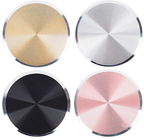 Mirrwin Selbstklebende Metallplatte Metallplättchen Metallplatte Magnet Handy Metallplättchen Set 4Stück Roségold Gold Schwarz Silber für Magnetische Auto Telefon Halterung Rack mit 3M Klebersticker