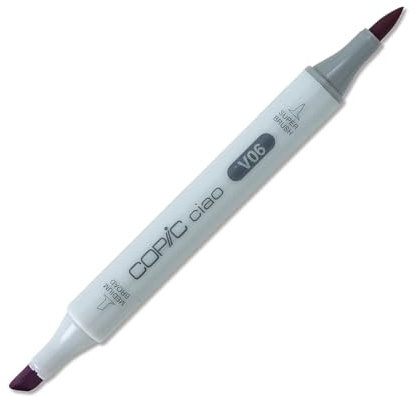 COPIC Ciao Marker Typ V - 06, Lavender, vielseitiger Layoutmarker, mit einer mittelbreiten und einer Brush-Spitze