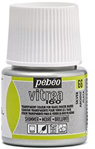 PEBEO - Transparent Glass Paint Vitrea 160°C - Shimmer Silver - 45 ML