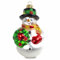 Sikora BS190 Christbaumschmuck Glas Ornament/SCHNEEMANN MIT Kranz - H:9cm